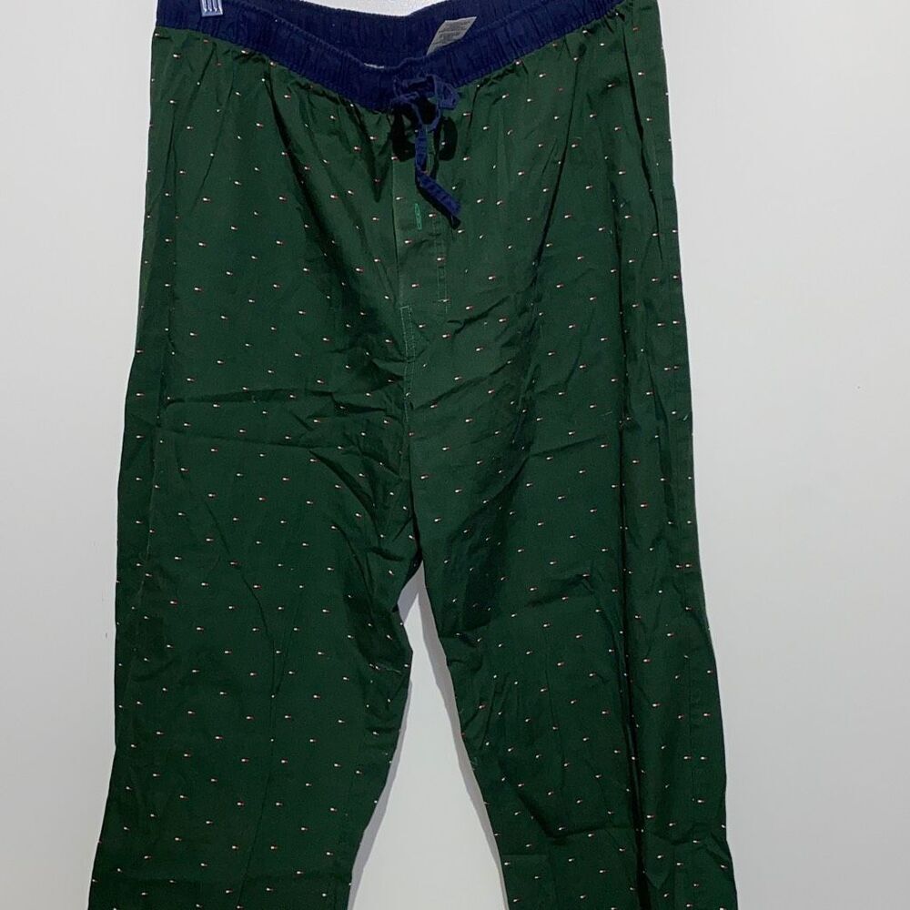 Tommy Hilfiger Men's Signature Logo Drawstring Elastic Waist Green Boxer Pants L